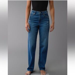 American Eagle Strigid Super High-Waisted Baggy Straight Jeans